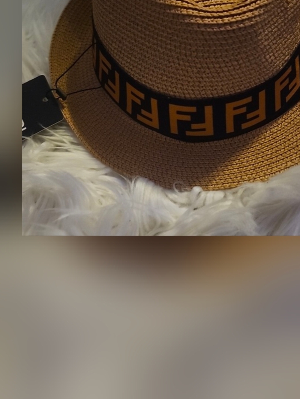 Straw Fedora Hat with Fashion Band   - Tan